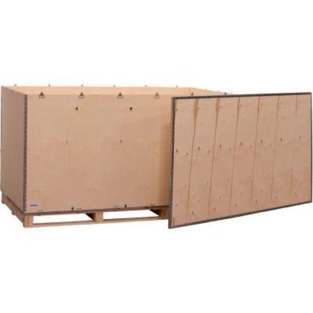 National Corrugate Llc Global Industrial„¢ 6 Panel Shipping Crate w/ Lid & Pallet, 83-1/4"L x 47-1/4"W x 42-1/2"H GSL211311981080P